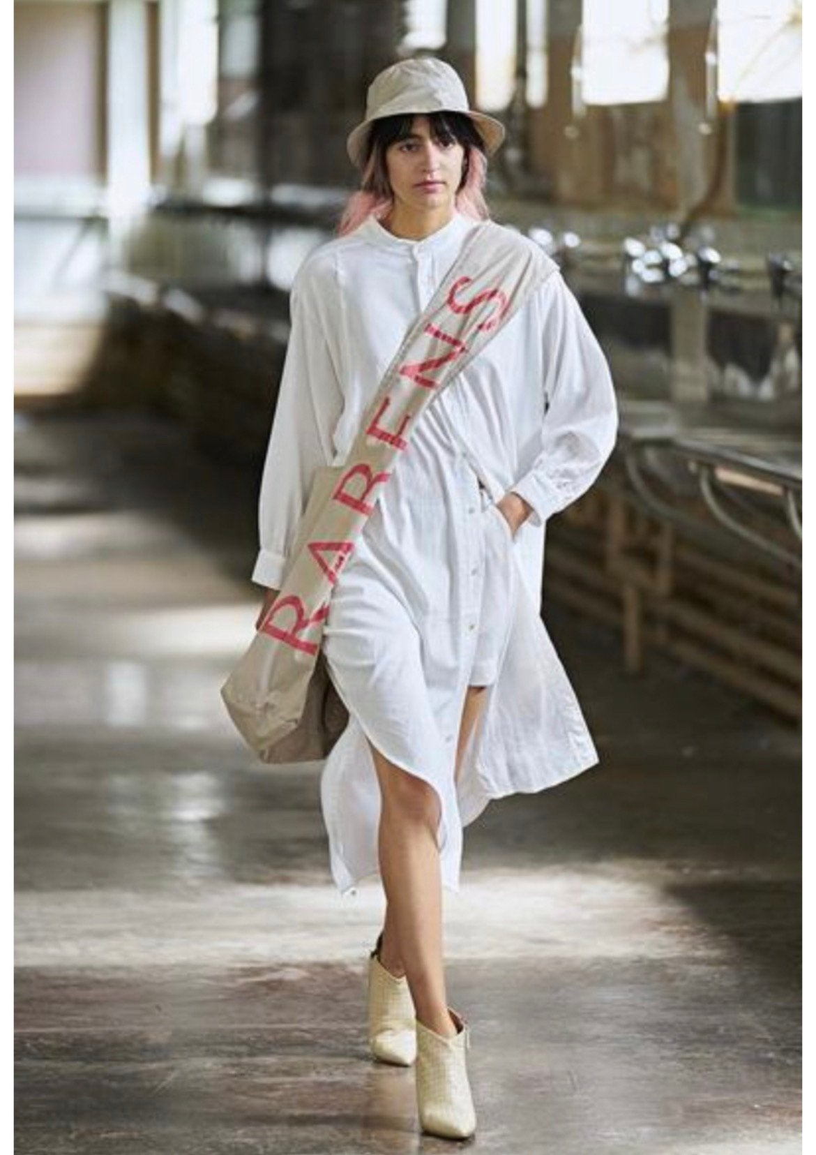 Rabens Saloner geweldige kaftan/jurk wit oversized s/m, Kleding | Dames, Jurken, Zo goed als nieuw, Maat 38/40 (M), Wit, Onder de knie