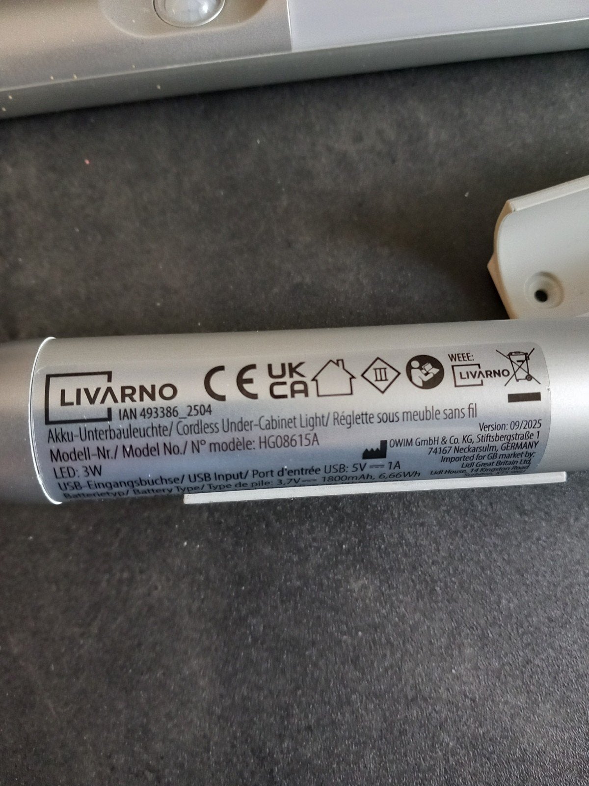 LIVARNO Accu-onderbouwlampen met bewegingssensor (2 stuks), Ophalen of Verzenden, Zo goed als nieuw