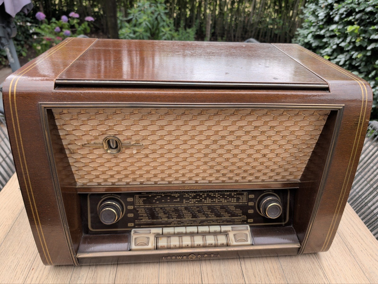 Vintage Loewe Opta Luna phono Platenspeler Radio Combinatie, Audio, Tv en Foto, Platenspelers, Ophalen, Gebruikt, Platenspeler