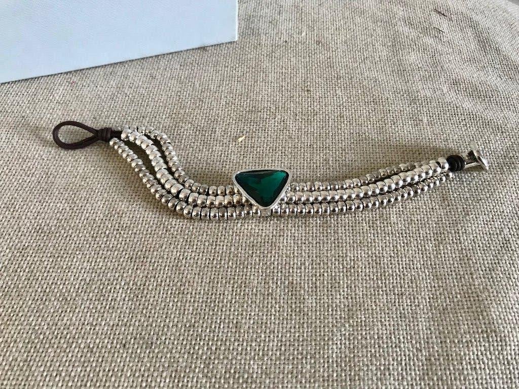 Zamak armband (117) groen crystal, Sieraden, Tassen en Uiterlijk, Overige materialen, Nieuw, Zilver, Met bedels of kralen