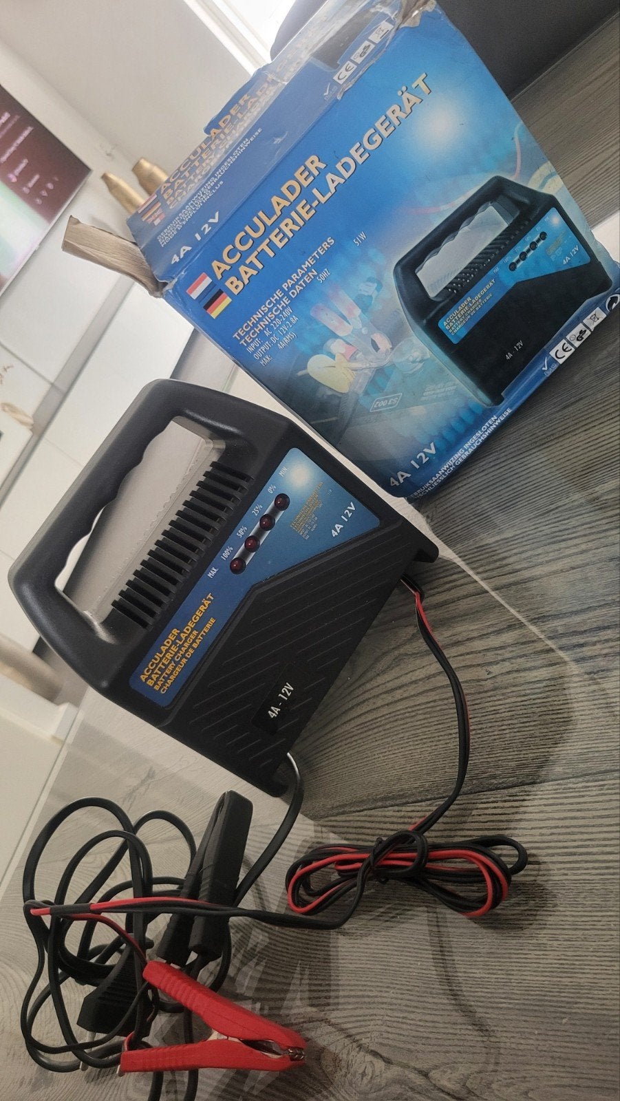 12V Acculader 4A met LED-indicator en Beveiliging, Ophalen of Verzenden, Nieuw