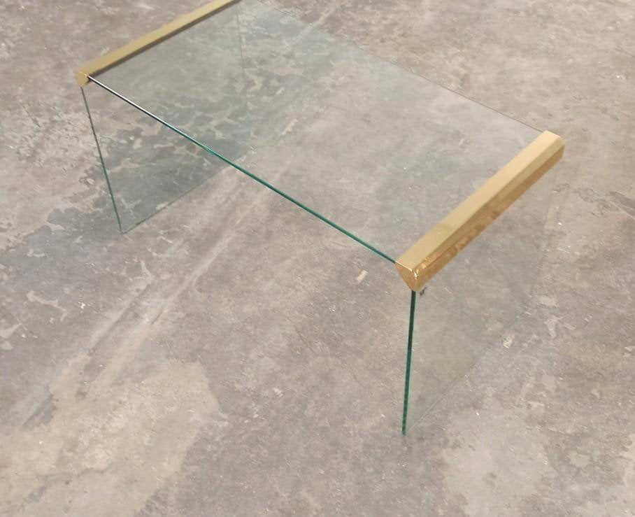 Vintage glas salontafel / bijzettafel, Gallotti & Radice, Ophalen, Tweedehands, Tweedehands, Glas