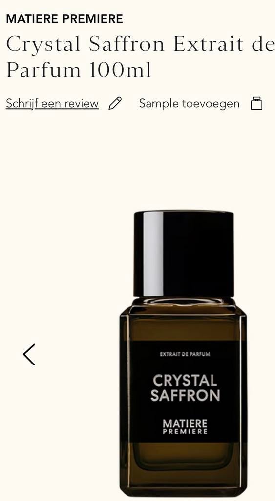 MATIERE PREMIERE Crystal Saffron Extrait de Parfum 100ml, Sieraden, Tassen en Uiterlijk, Uiterlijk | Parfum, Ophalen of Verzenden
