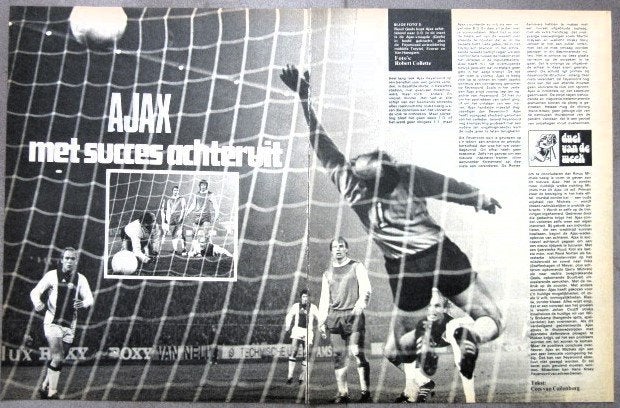 Voetbal artikels en poster NL clubs 1975 Ajax PSV, Verzamelen, Ophalen of Verzenden, Zo goed als nieuw, Ajax, Poster, Plaatje of Sticker