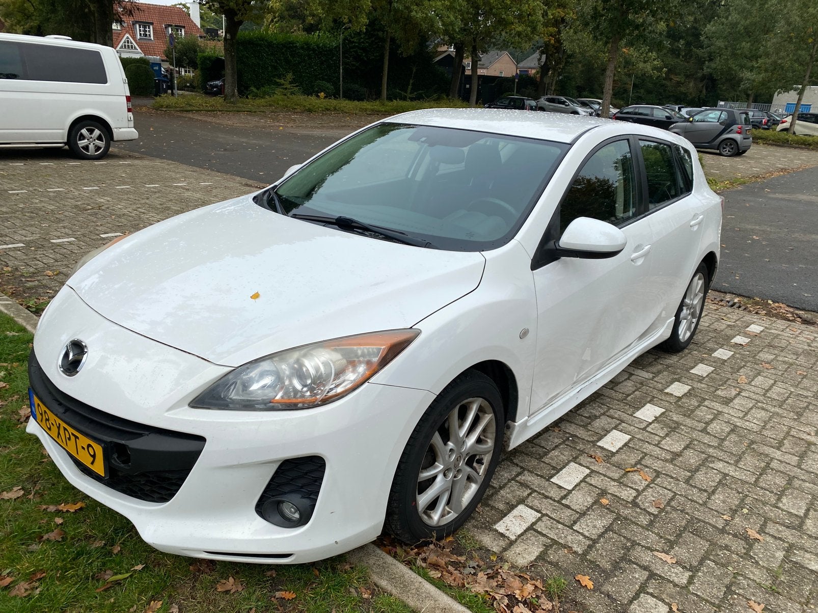 Mazda 3 1.6 Hatchback 2012 Wit, Auto's, Mazda, Voorwielaandrijving, 4 cilinders, Wit, Origineel Nederlands