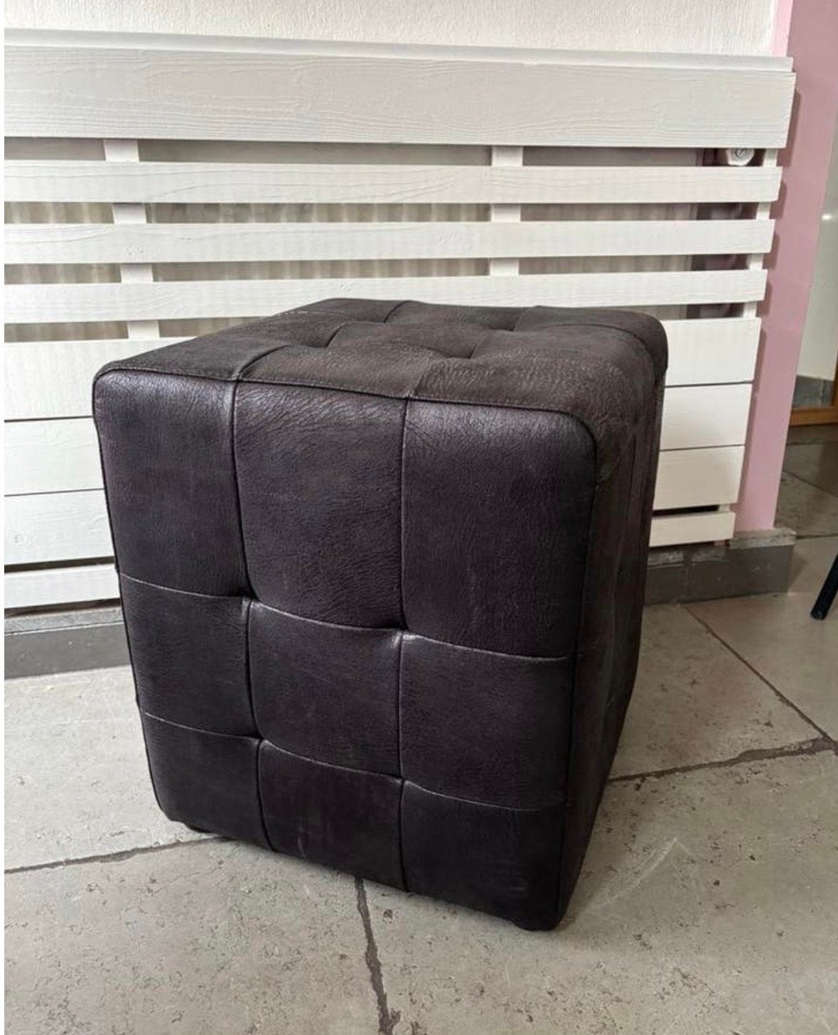 Leren Cyra sofa poef hocker voetenbank nachtkastje, Ophalen, ., ., Vierkant