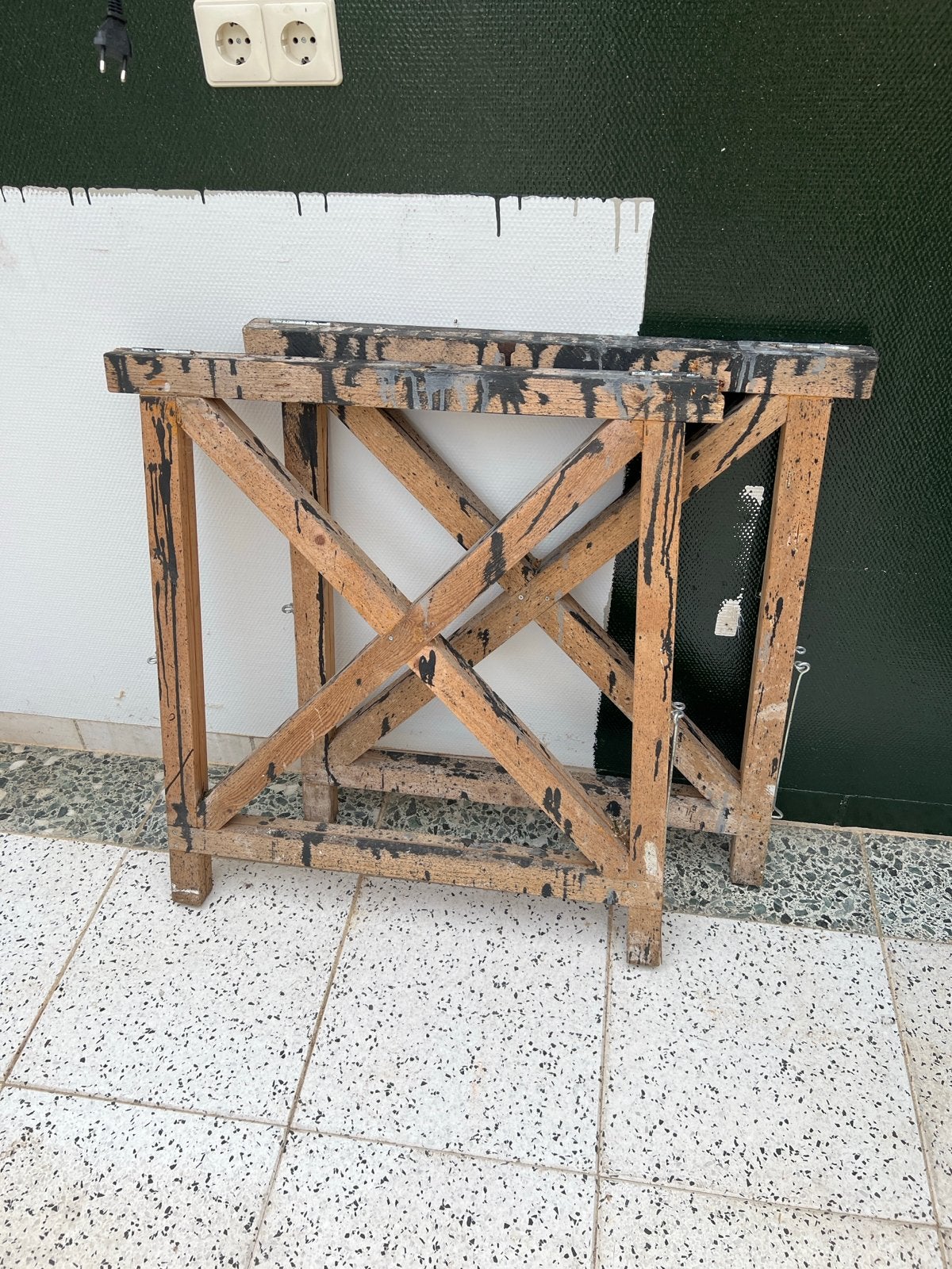 Twee stevige houten bokjes, Ophalen of Verzenden, Gebruikt