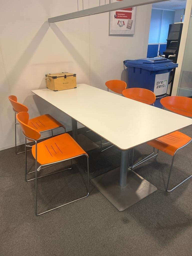 Kolom tafel 180x80 HPL afwerking, verjongd, VST, 180 cm, Ophalen of Verzenden, Zo goed als nieuw