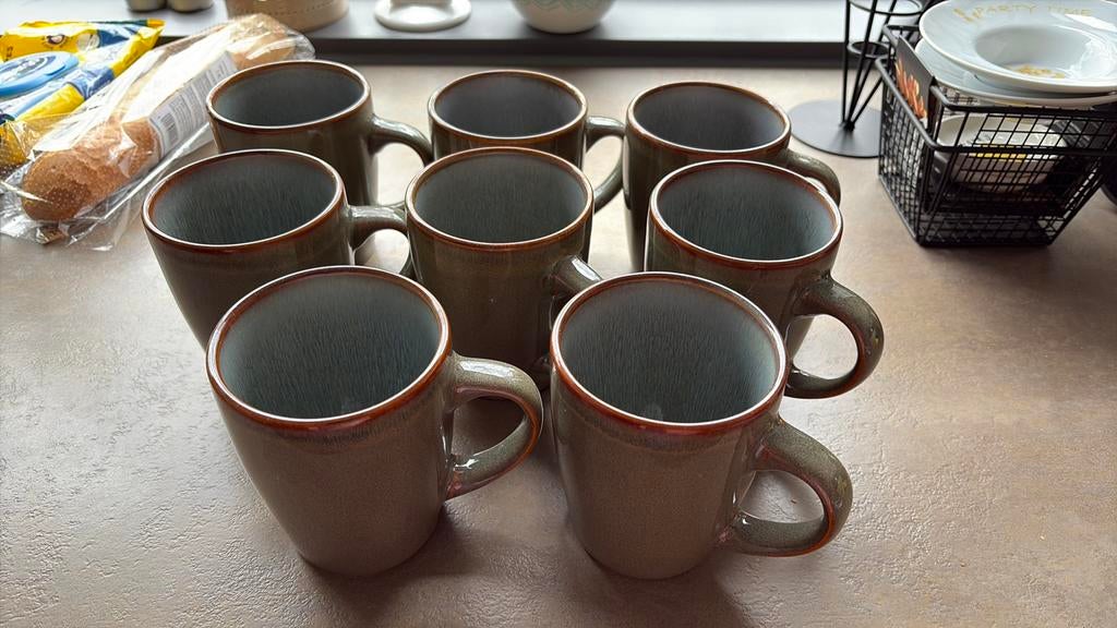 NIEUW! 8 mokken, Ophalen, Zo goed als nieuw, Overige stijlen, Kop(pen) en/of Schotel(s)