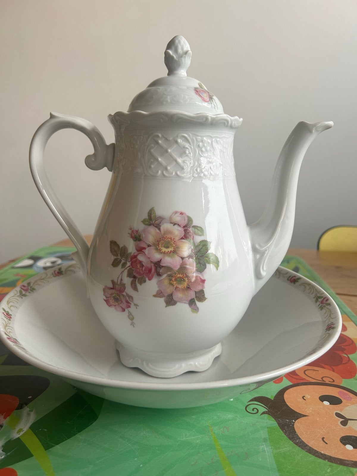Antieke Schumann Arzberg Bavaria koffiepot met rozen, Ophalen of Verzenden