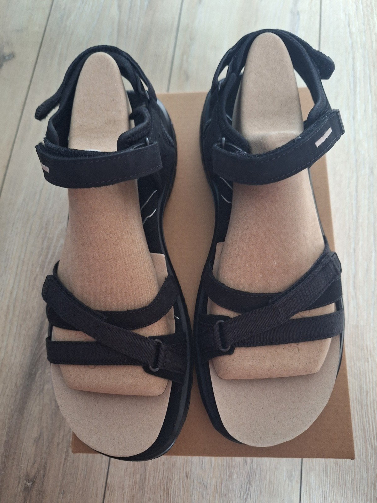 Ecco zwarte sandalen maat 42 nieuw in doos, Ecco, Zwart, Nieuw, Sandalen of Muiltjes
