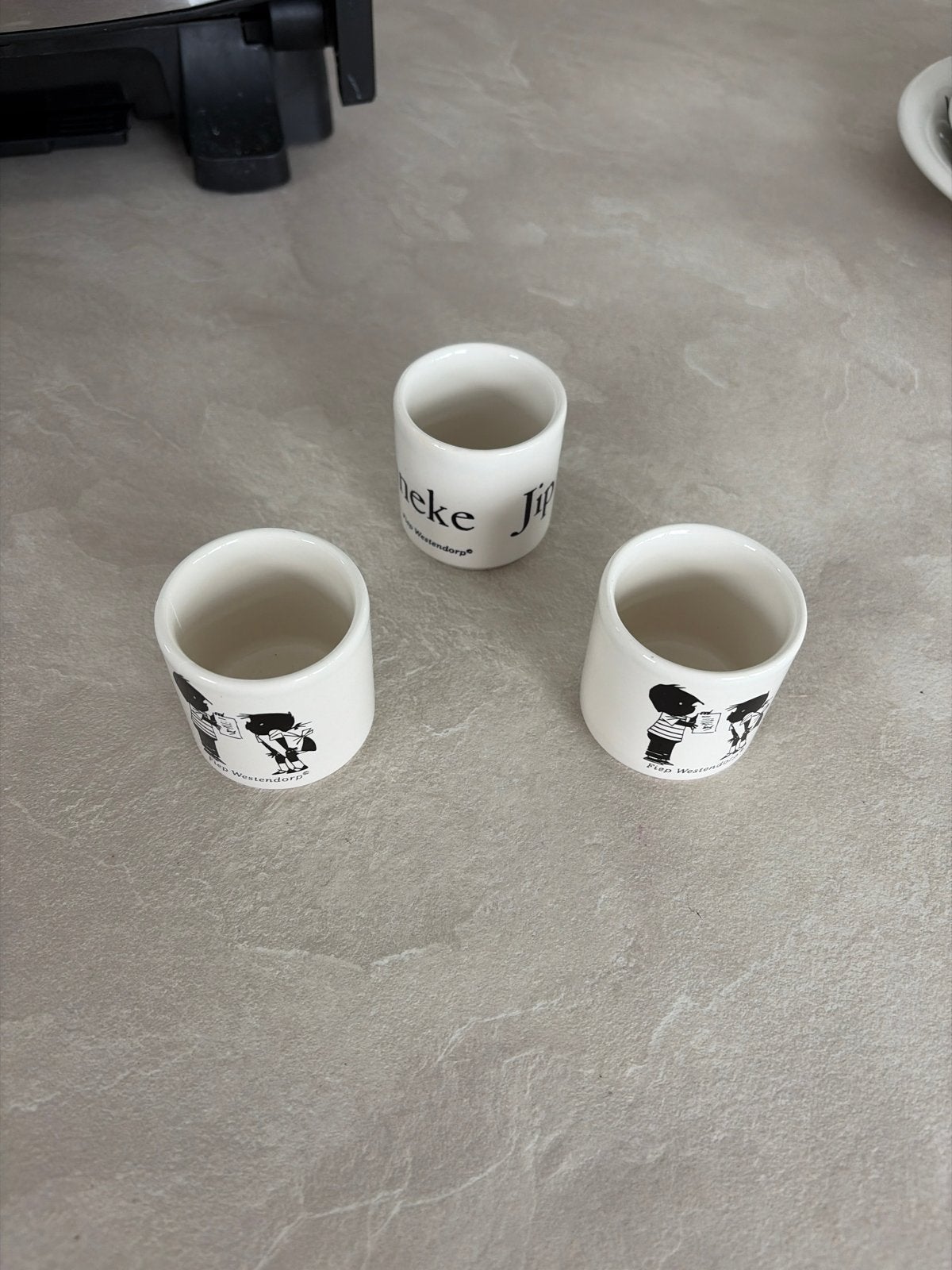 Jip en Janneke eierdopjes - Set van 3, Gebruikt, Overige merken, Keramiek, Overige typen
