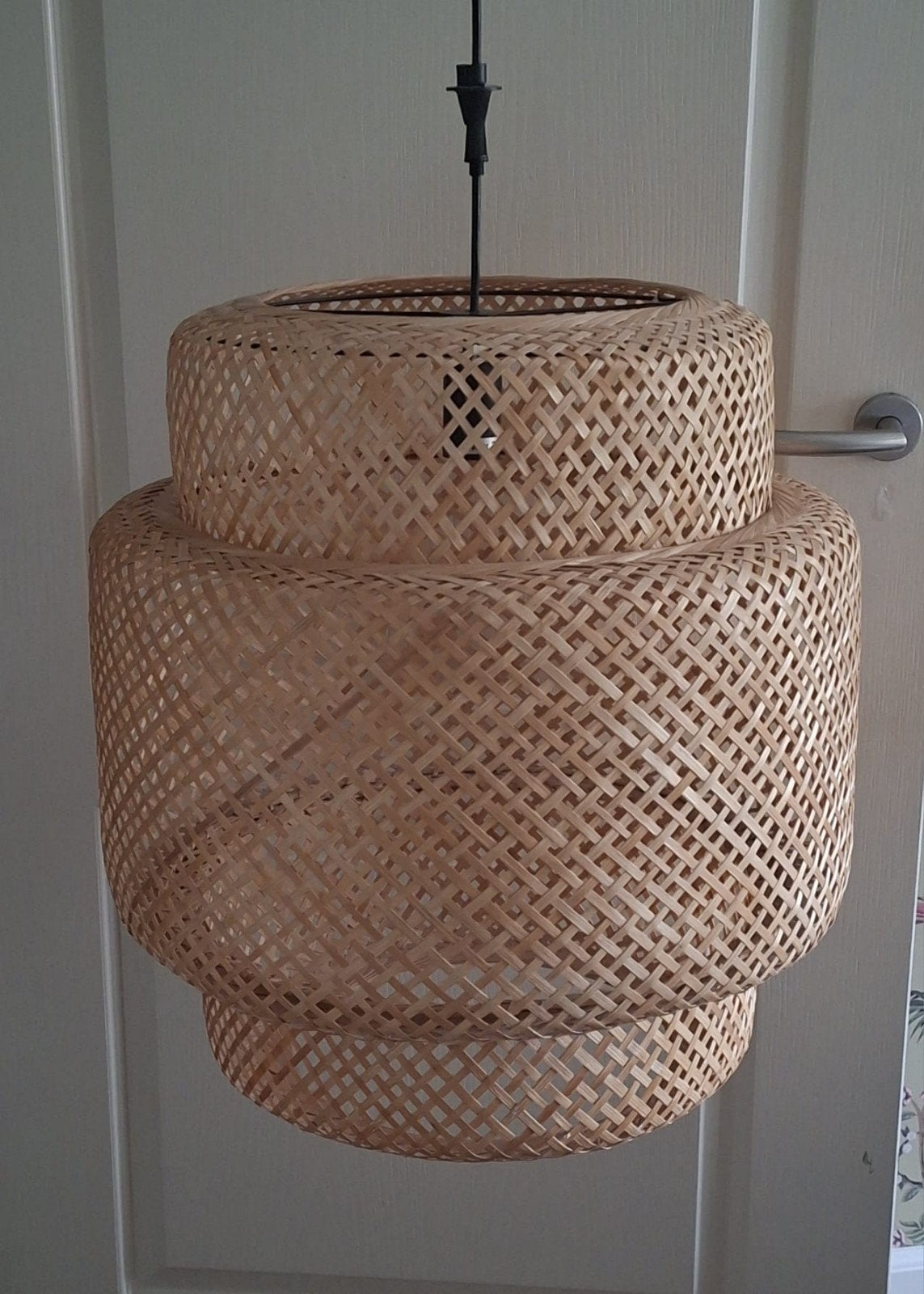 Aangeboden z.g.a.n IKEA Sinnerlig bamboe hanglamp, Ophalen