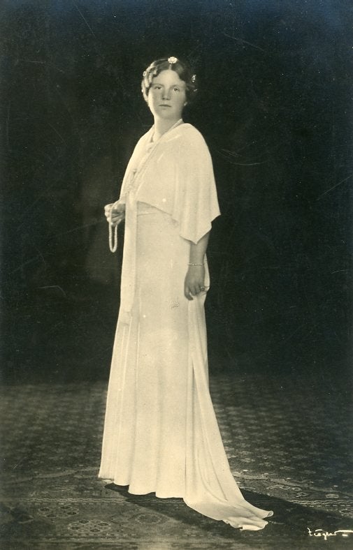 PRINSES JULIANA in WITTE ROUW 1934 (DR192), Verzamelen, Koninklijk Huis en Royalty, Verzenden, Gebruikt, Nederland, Kaart, Foto of Prent