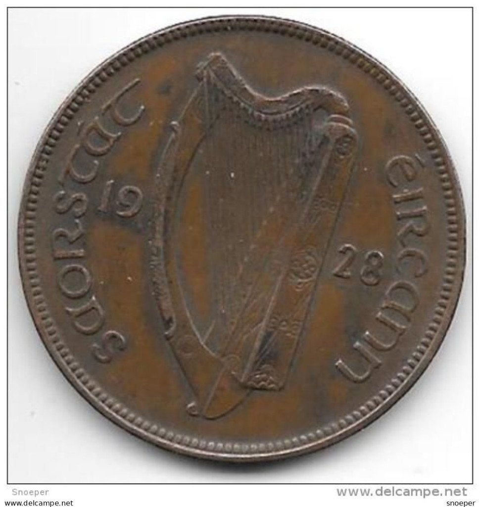 ireland 1 penny 1928 km 3 xf, Verzenden, Overige landen, Losse munt
