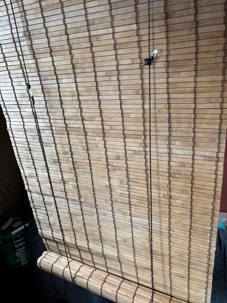 Bamboe rolgordijn lichtbruin 60x130, makkelijk te monteren, Ophalen, Gebruikt, Bruin, 100 tot 150 cm