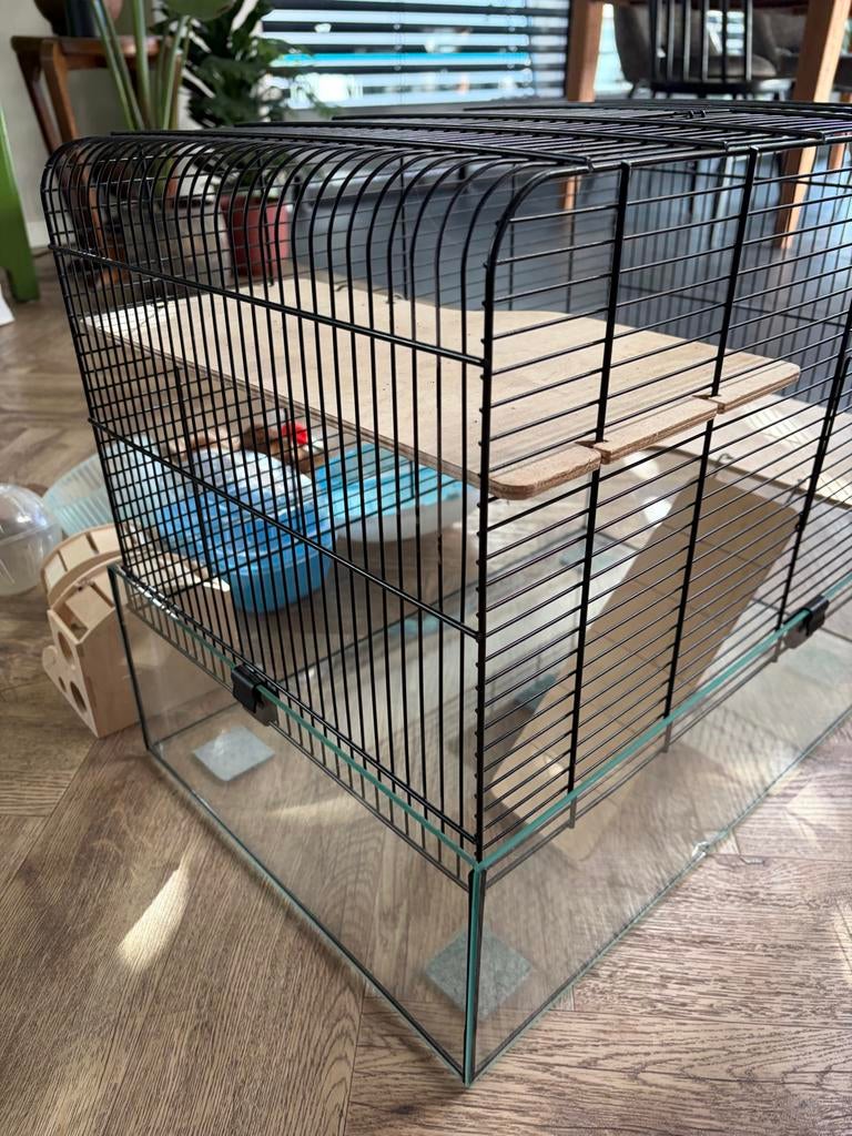Hamsterkooi 58x38x46 met accessoires, Kooi, Minder dan 75 cm, Ophalen, Minder dan 60 cm