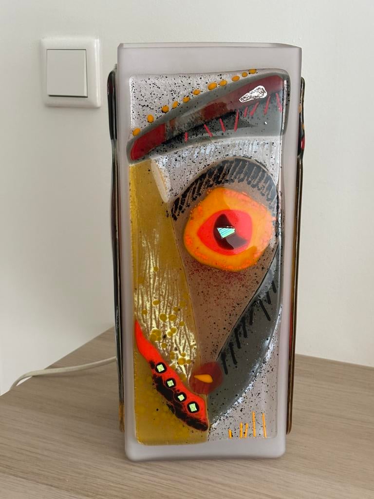 Aparte glazen design lamp, Antiek en Kunst, Kunst | Designobjecten, Ophalen of Verzenden