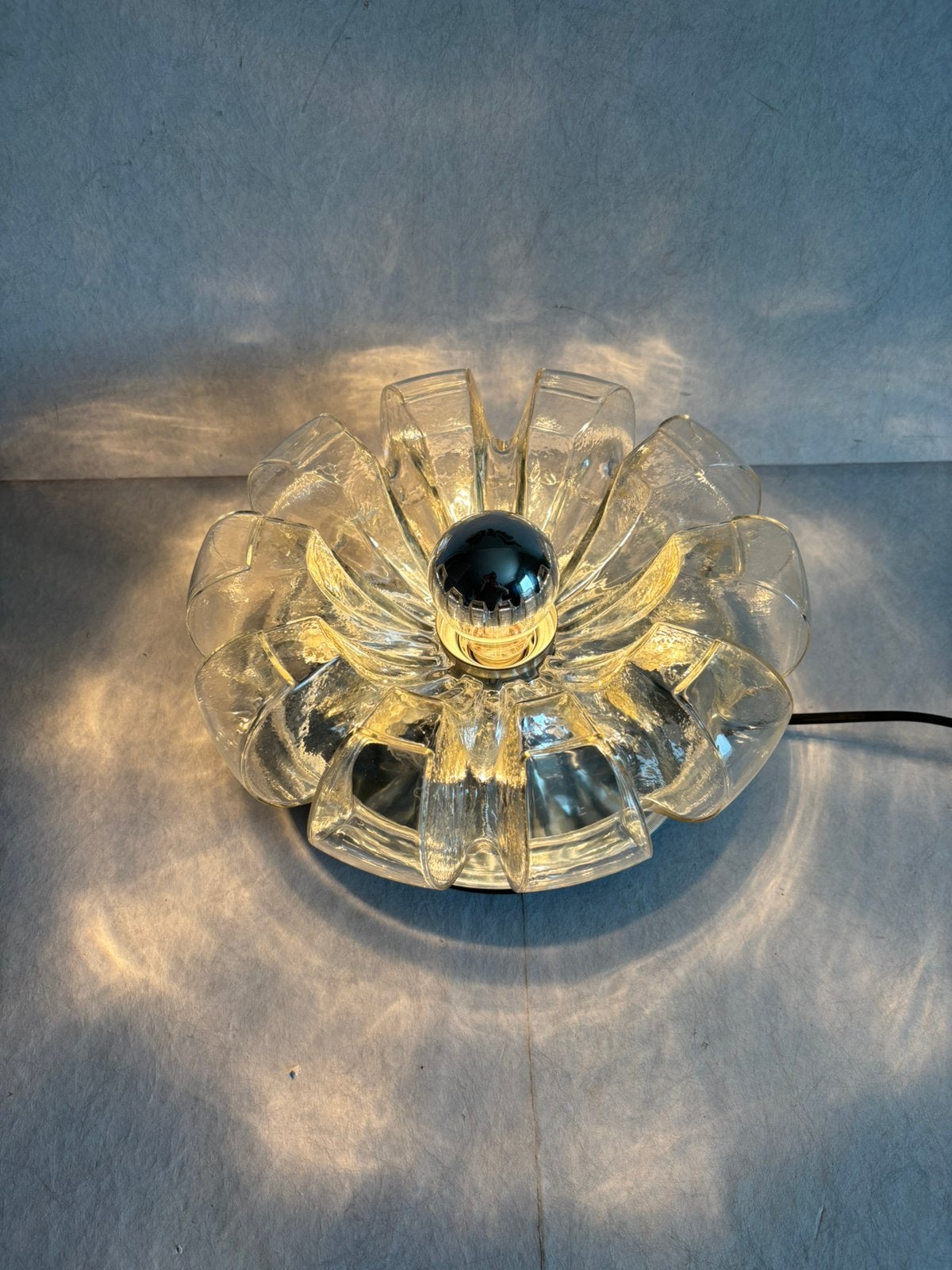 Exclusieve Vintage Peill & Putzler Plafondlamp Koch & Lowy, Ophalen of Verzenden, Gebruikt, Glas