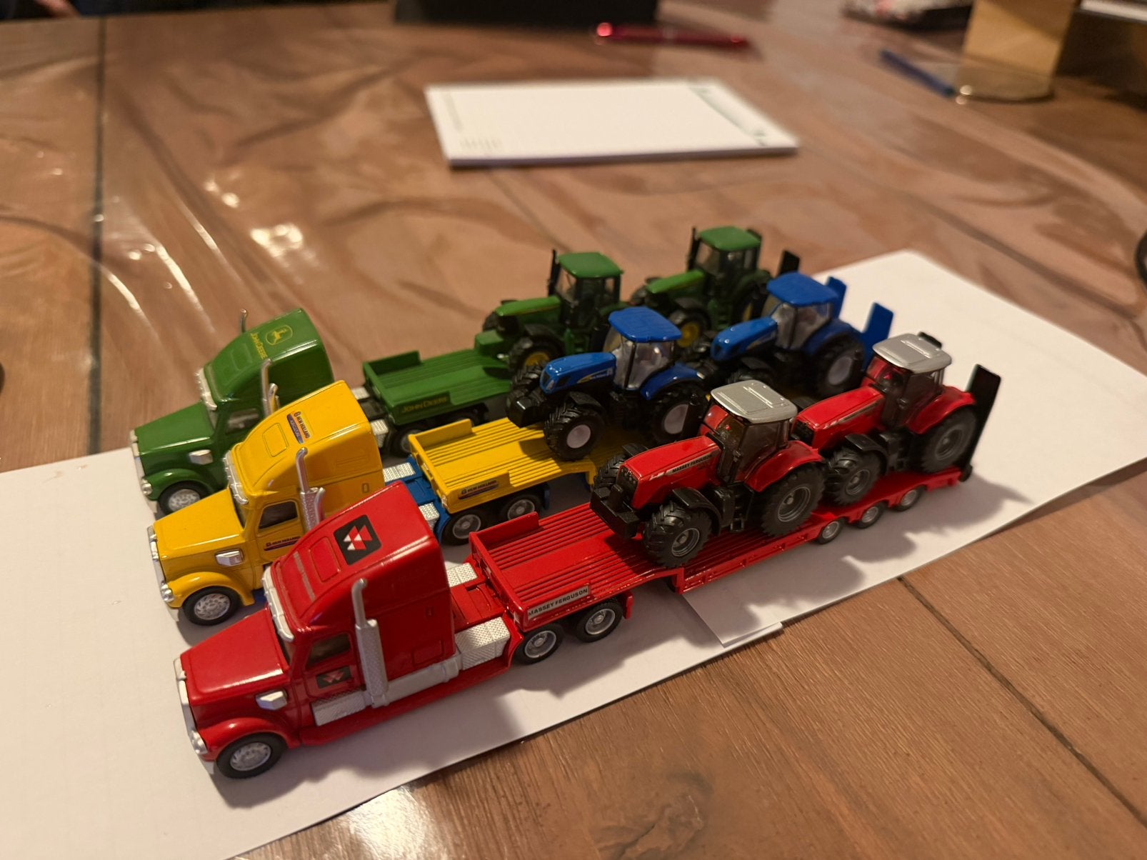 Siku schaal 1:87 Vrachtautos met dieplader en trekkers, Ophalen of Verzenden, Zo goed als nieuw, Tractor of Landbouw, SIKU