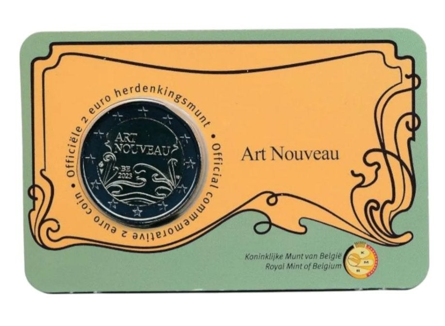 België 2 euro 2023 jaar van Art Nouveau in coincard (NL), Ophalen of Verzenden, Losse munt
