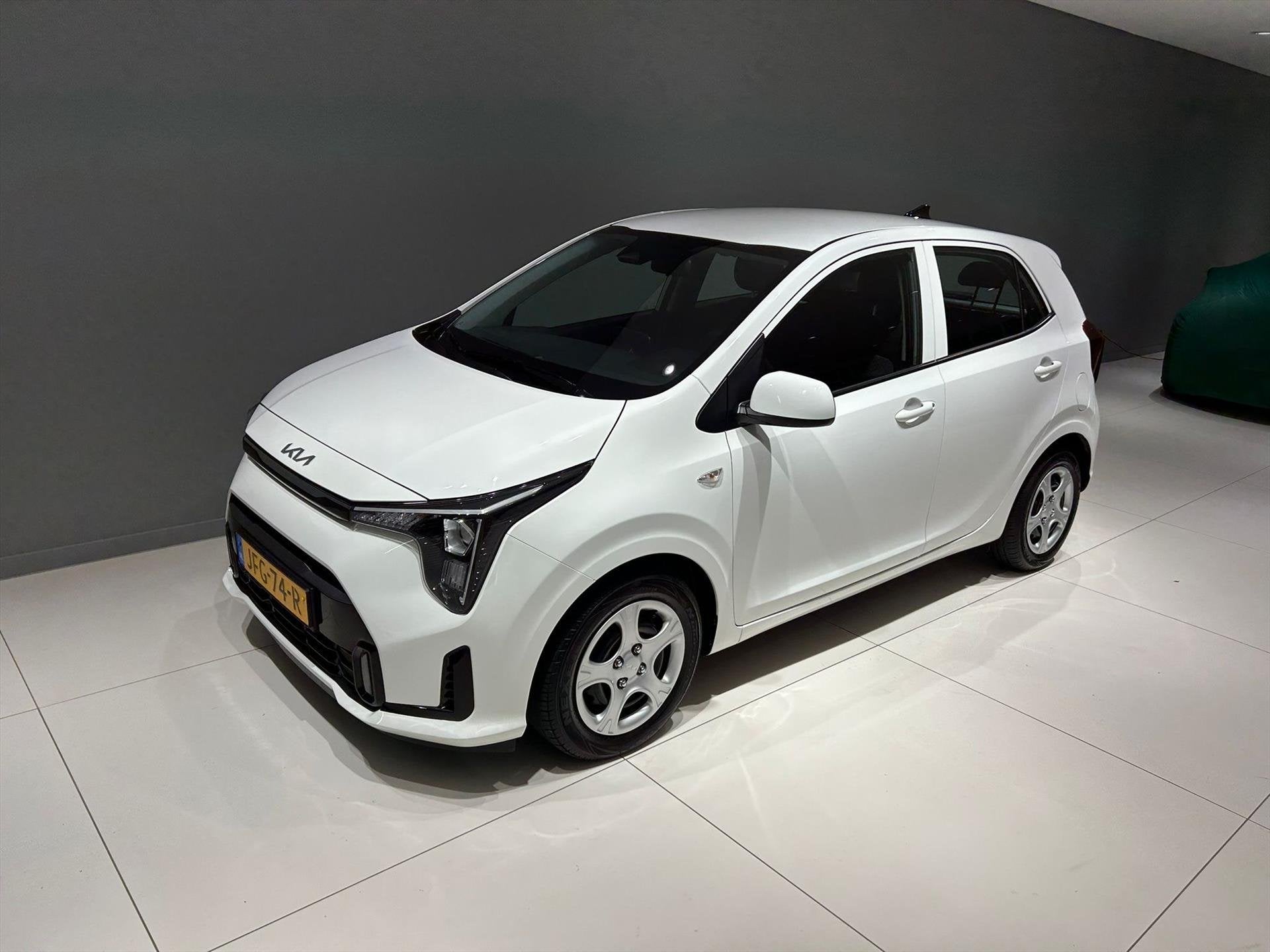 KIA Picanto 1.0 DPi 63pk 4-zits DynamicLine, Auto's, Voorwielaandrijving, Stof, 4 stoelen, Wit