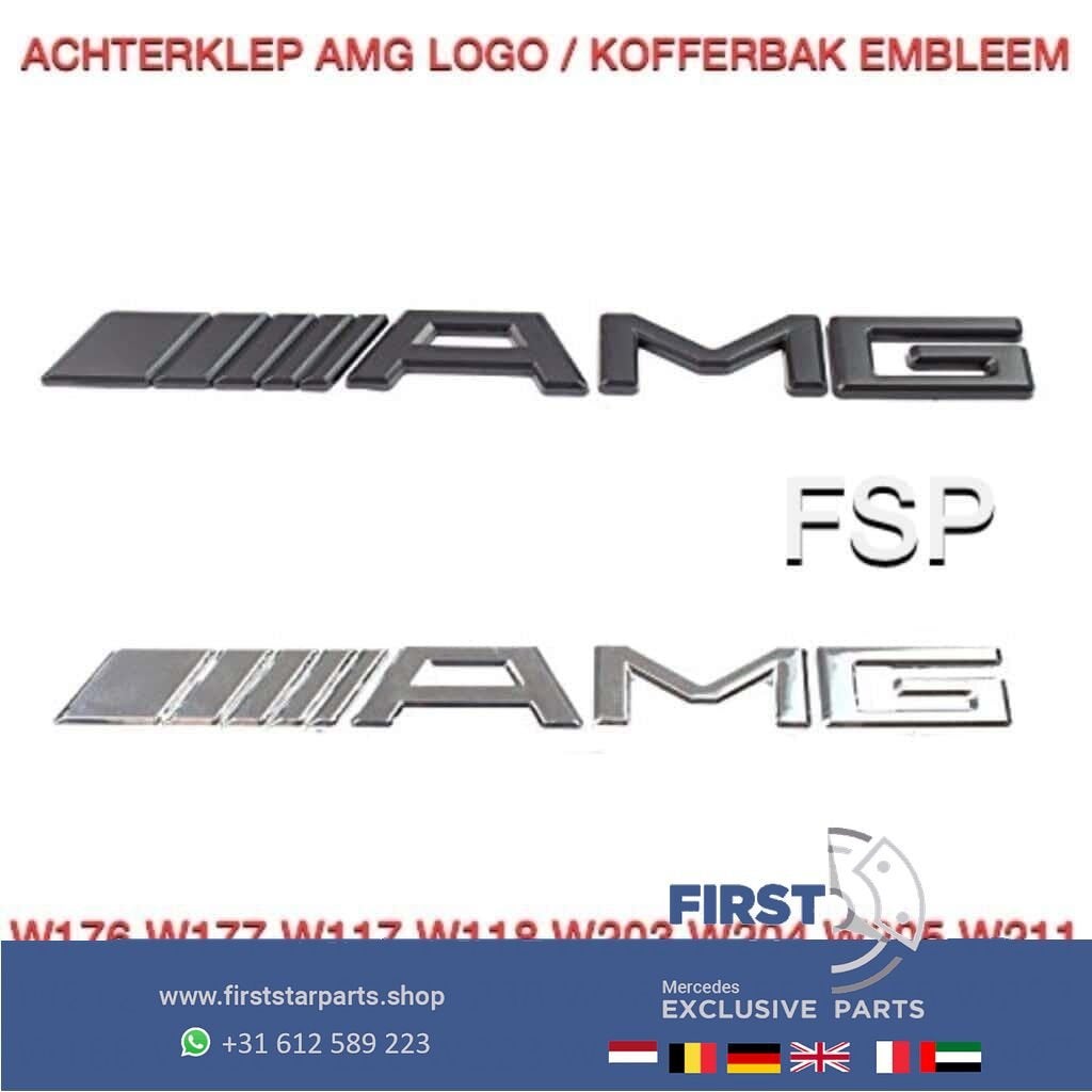 AMG LOGO KOFFERBAK LETTERS EMBLEEM ACHTERKLEP BADGE Mercedes, Gebruikt, -, Ophalen of Verzenden, Achter