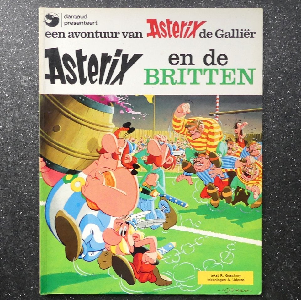 Asterix en de Britten - Albert Uderzo en René Goscinny, Gelezen, Eén stripboek, Ophalen of Verzenden, Goscinny & Uderzo