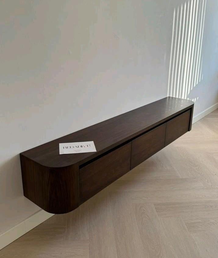 Japandi TV meubels walnoot 180/240 cm | Echt hout | Geen MDF, Ophalen, Nieuw, 200 cm of meer, Minder dan 100 cm