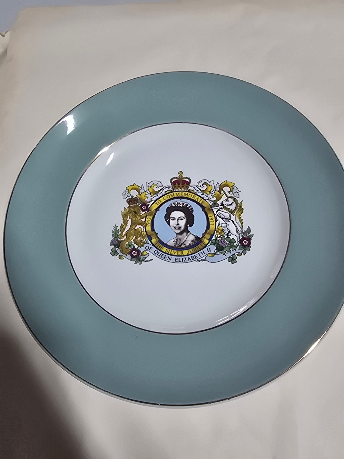 Herdenkingsbord Koningin Elizabeth II Zilveren Jubileum, Ophalen of Verzenden