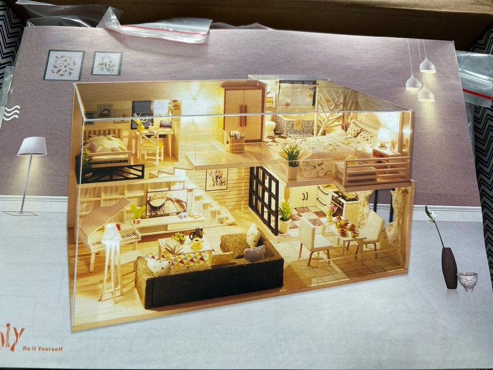 NIEUW! DIY Huisje - Cutebee Miniatuur Woonkamer Set, Hobby en Vrije tijd, Gebouwen, Nieuw, Meerkleurig, Educatief