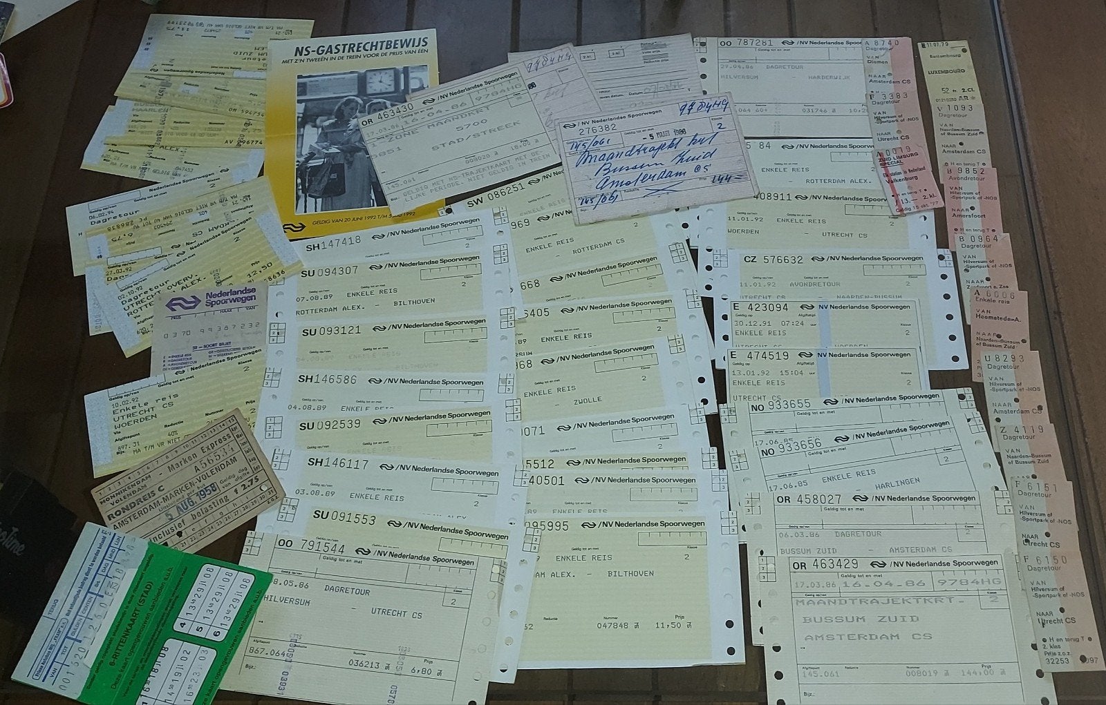 kavel NS vervoersbewijzen jaren 80/90, Ophalen of Verzenden, Zo goed als nieuw, Trein