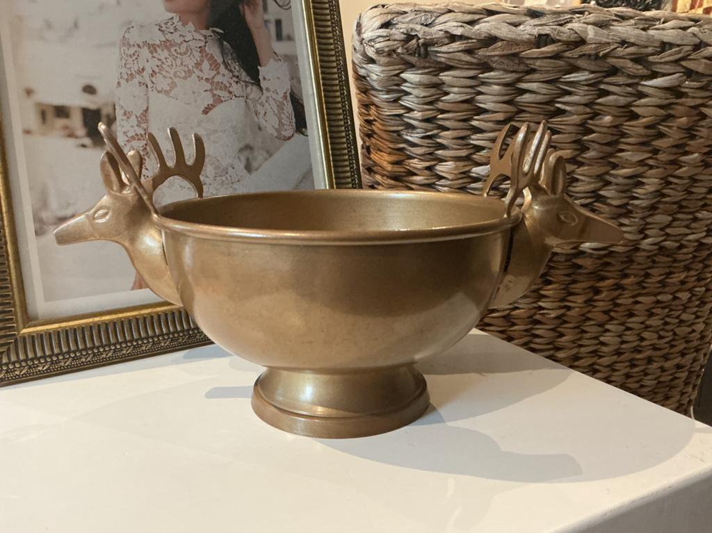 Vintage Hertenschaal met geweien, Ophalen of Verzenden