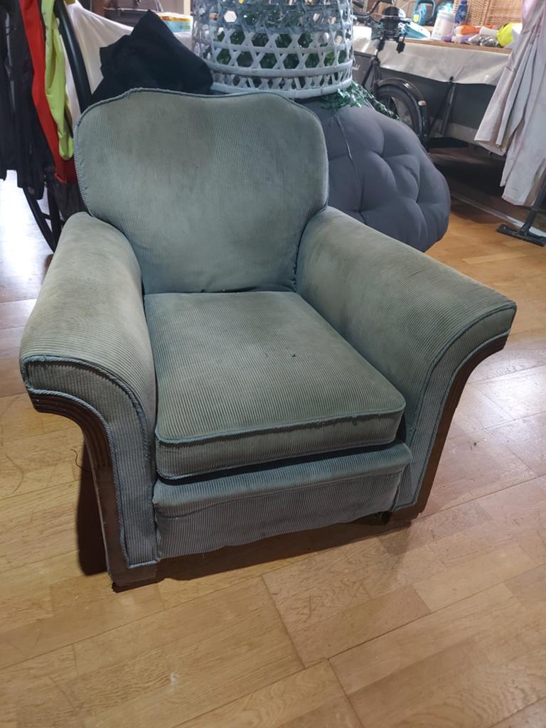 Art deco bankstel 3zits en fauteuil, Huis en Inrichting, Fauteuils, Ophalen, Gebruikt, 75 tot 100 cm, 50 tot 75 cm