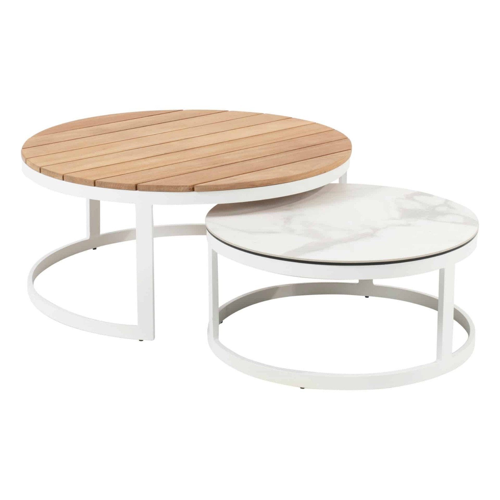 Stonic salontafel set (2 stuks) teak/keramiek nieuw, Tuin en Terras, Ophalen of Verzenden, Nieuw