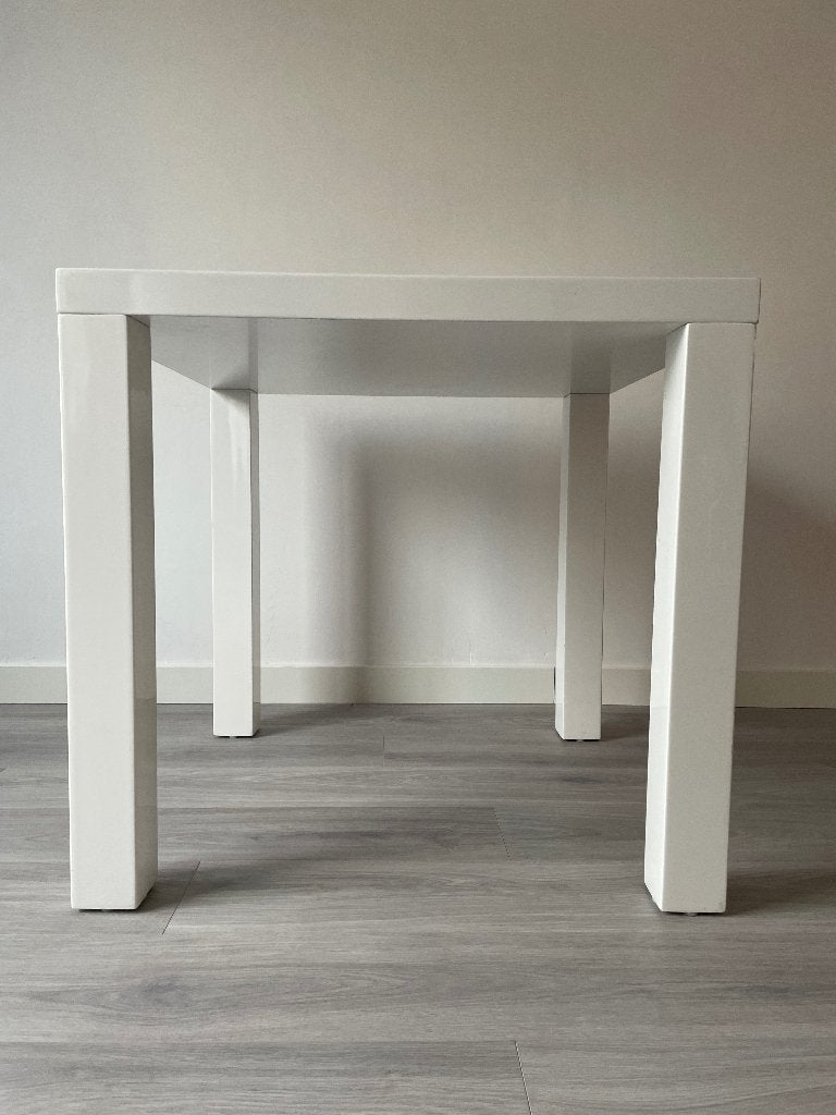 Vierkante witte eettafel/bureautafel - 80 x 80 x 81 cm, Huis en Inrichting, Ophalen, Overige materialen, Gebruikt, 50 tot 100 cm
