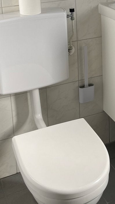 Wcborstel en houder lichtgrijs - 2 stuks, Ophalen, Zo goed als nieuw, Toilet
