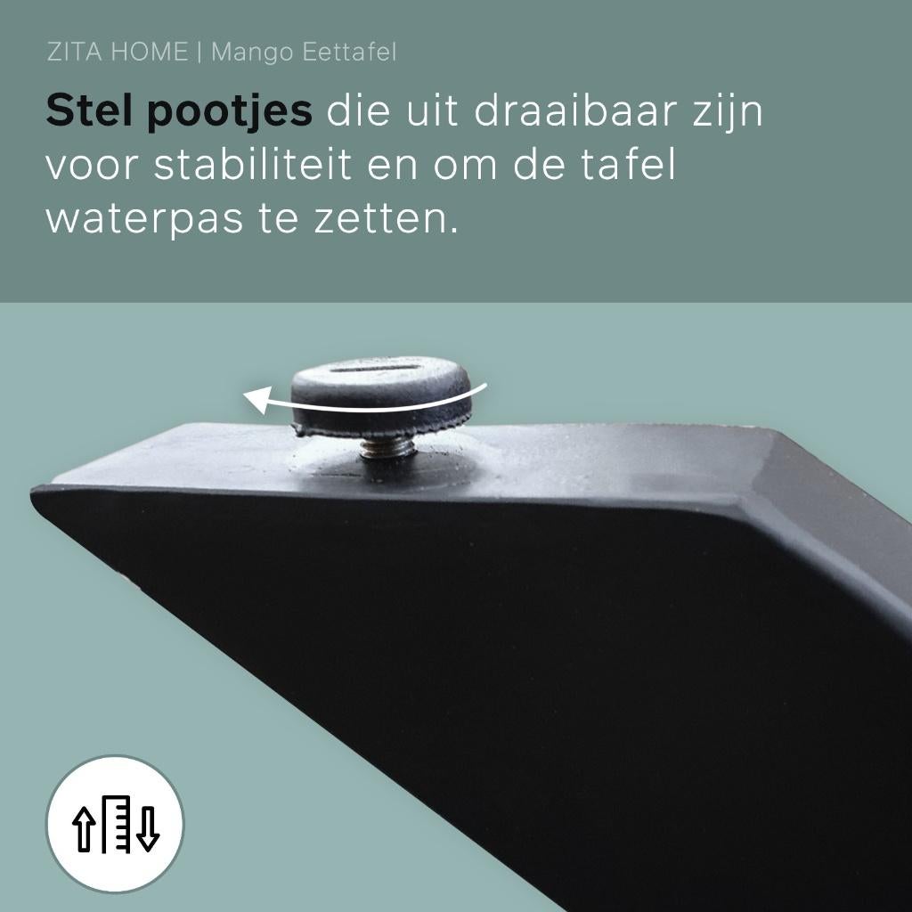 Deens ovale eettafels 160-260 cm mangohout zwart, Huis en Inrichting, Tafels | Eettafels, Overige materialen, Vijf personen of meer