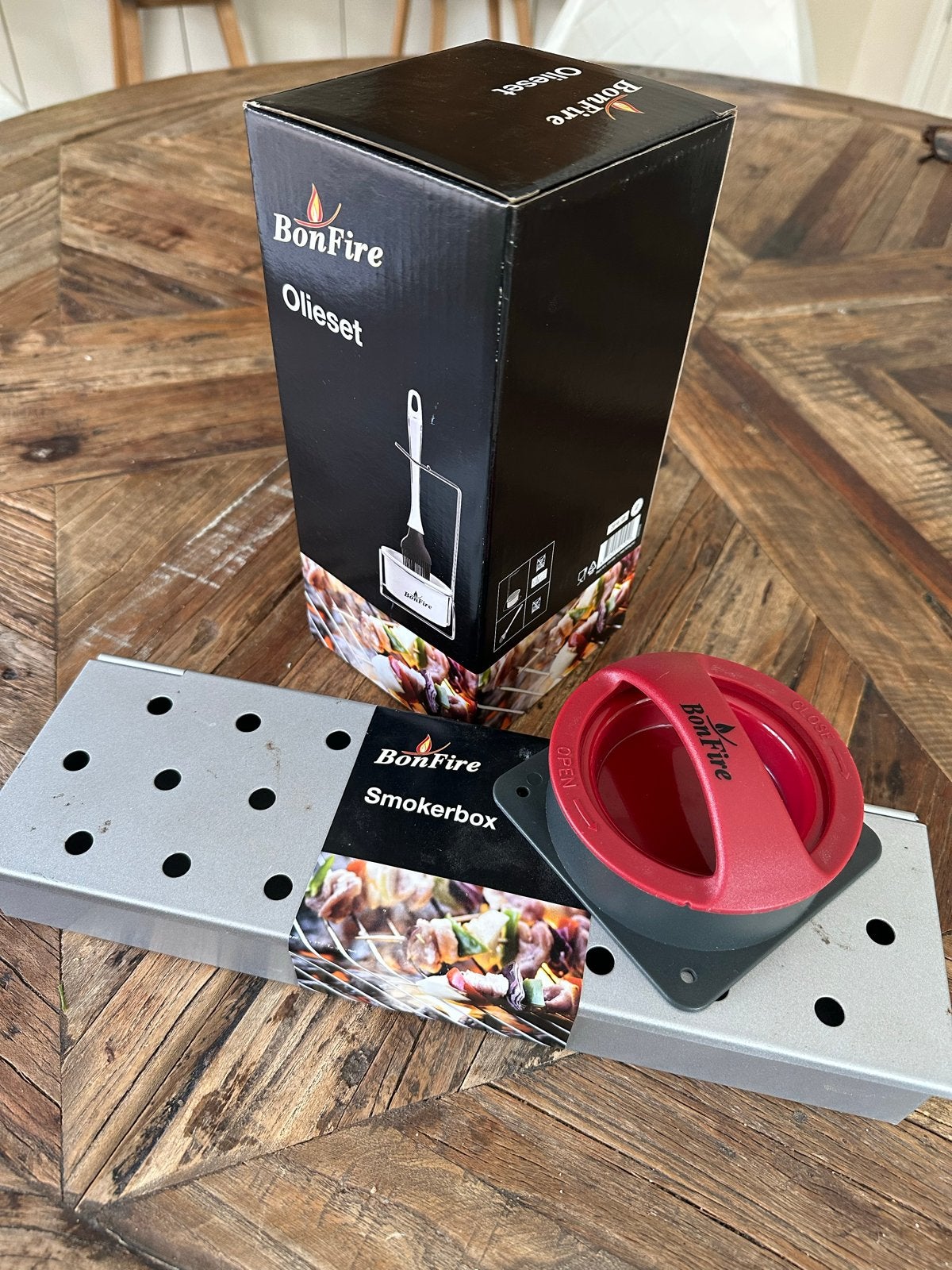 BonFire Olieset, Smokerbox & hamburgerpers - BBQ Accessoires, Ophalen, Nieuw