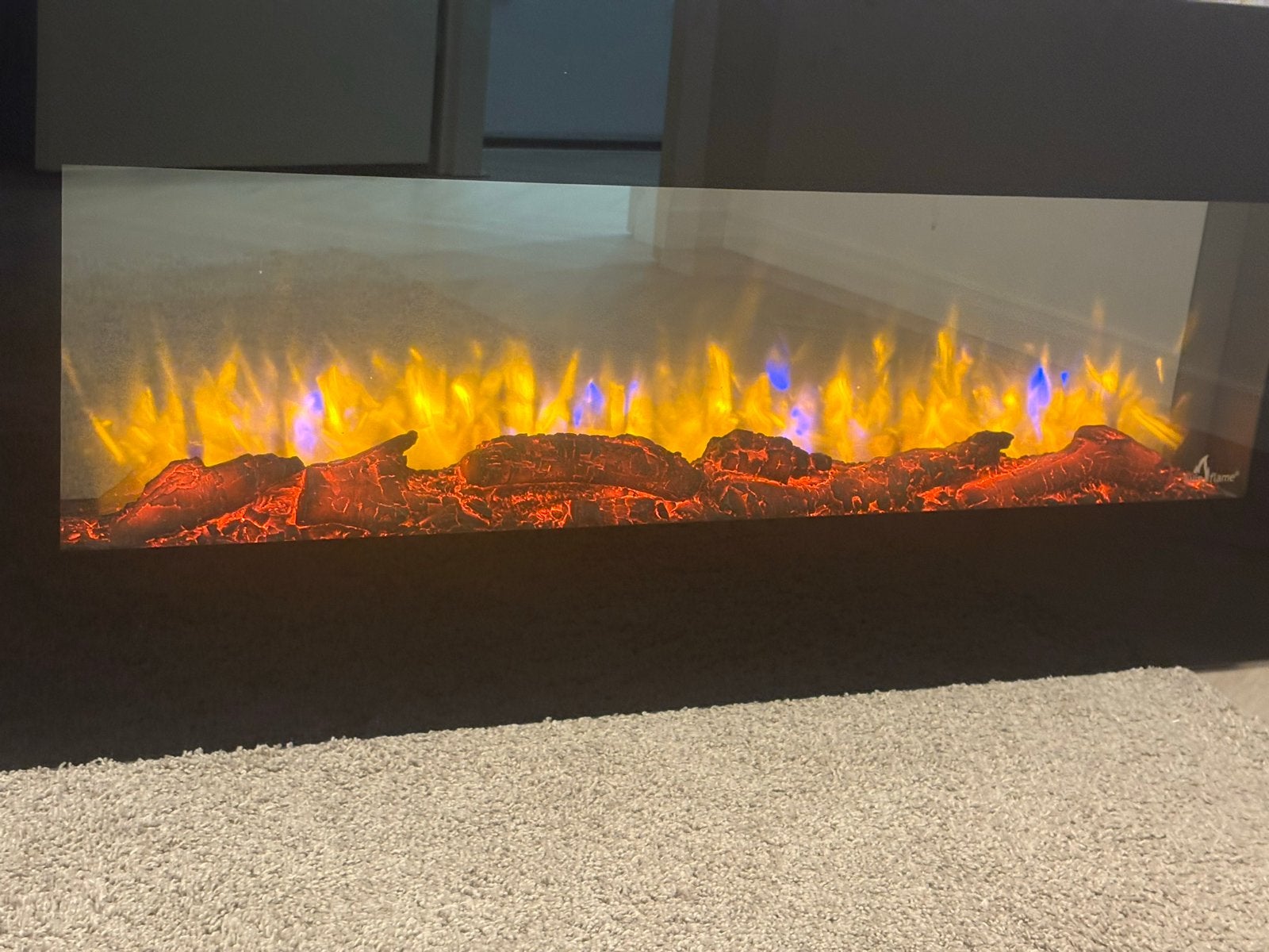 Livin' Flame elektrische haard met afstandsbediening, Huis en Inrichting, Ophalen, Zo goed als nieuw, Inbouwhaard, Elektrische haard