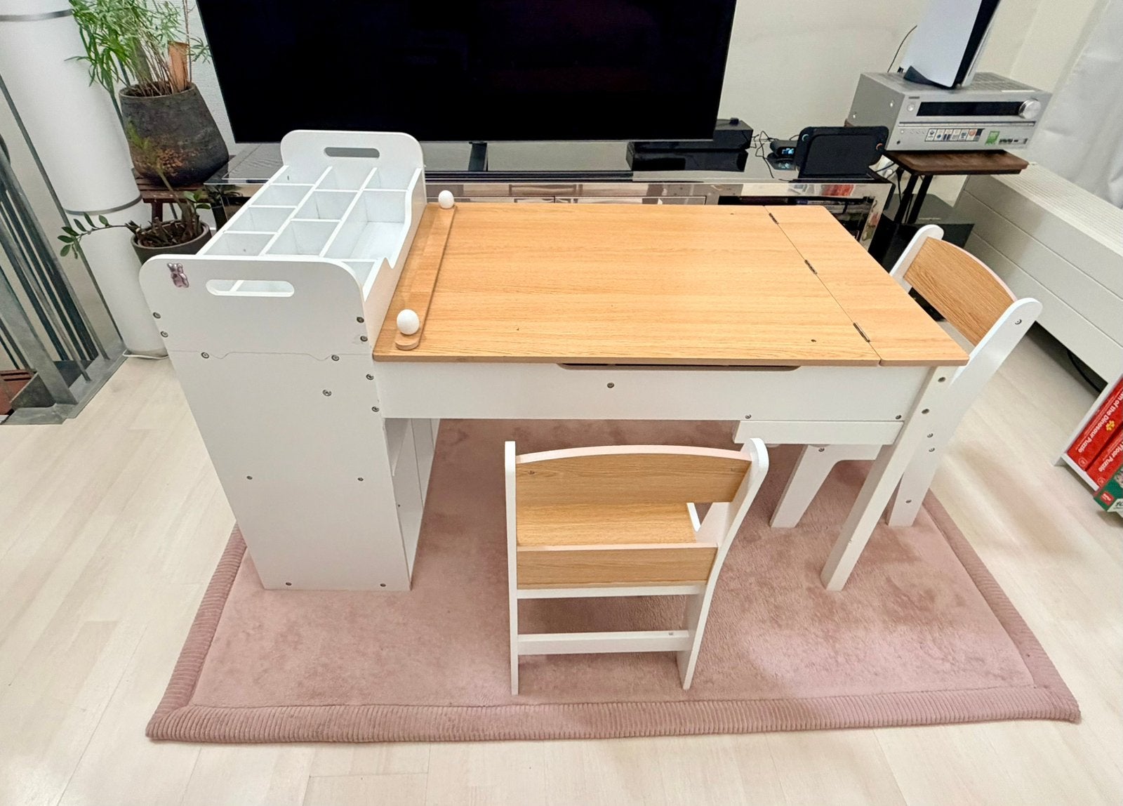 Kids Art & Activity Table with Storage + 2 Chairs, Ophalen, Stoel(en)