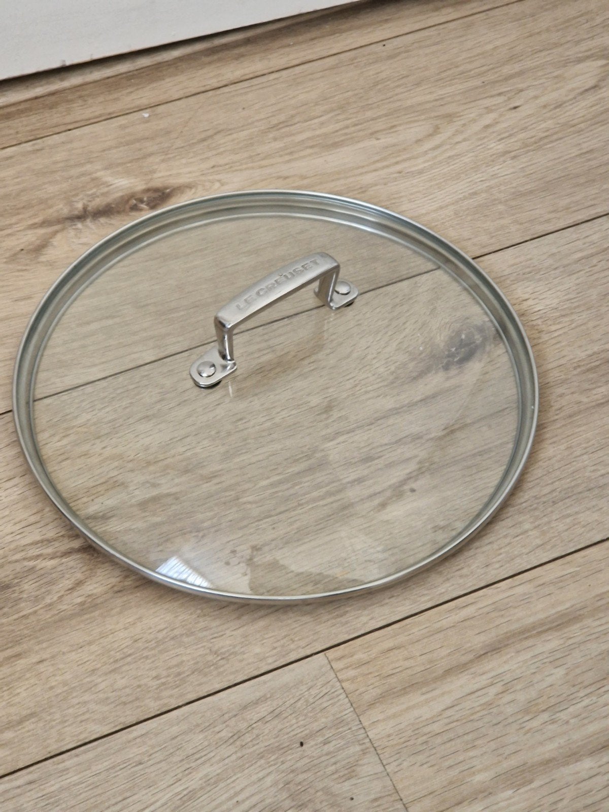 LeCreuset glazen deksel met RVS greep 24, Ophalen of Verzenden, Zo goed als nieuw