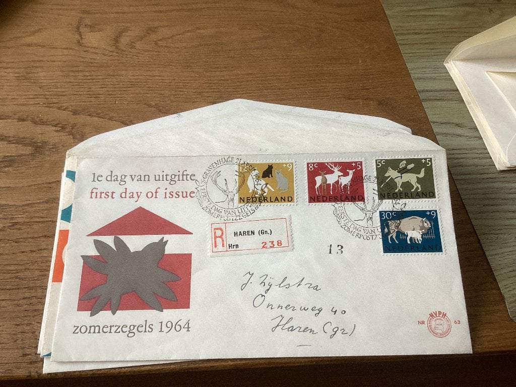 No2391 E63 Aangetekend Haren Nederland jaargangen fdc 1963, Postzegels en Munten, Postzegels | Eerstedagenveloppen, Ophalen, Onbeschreven