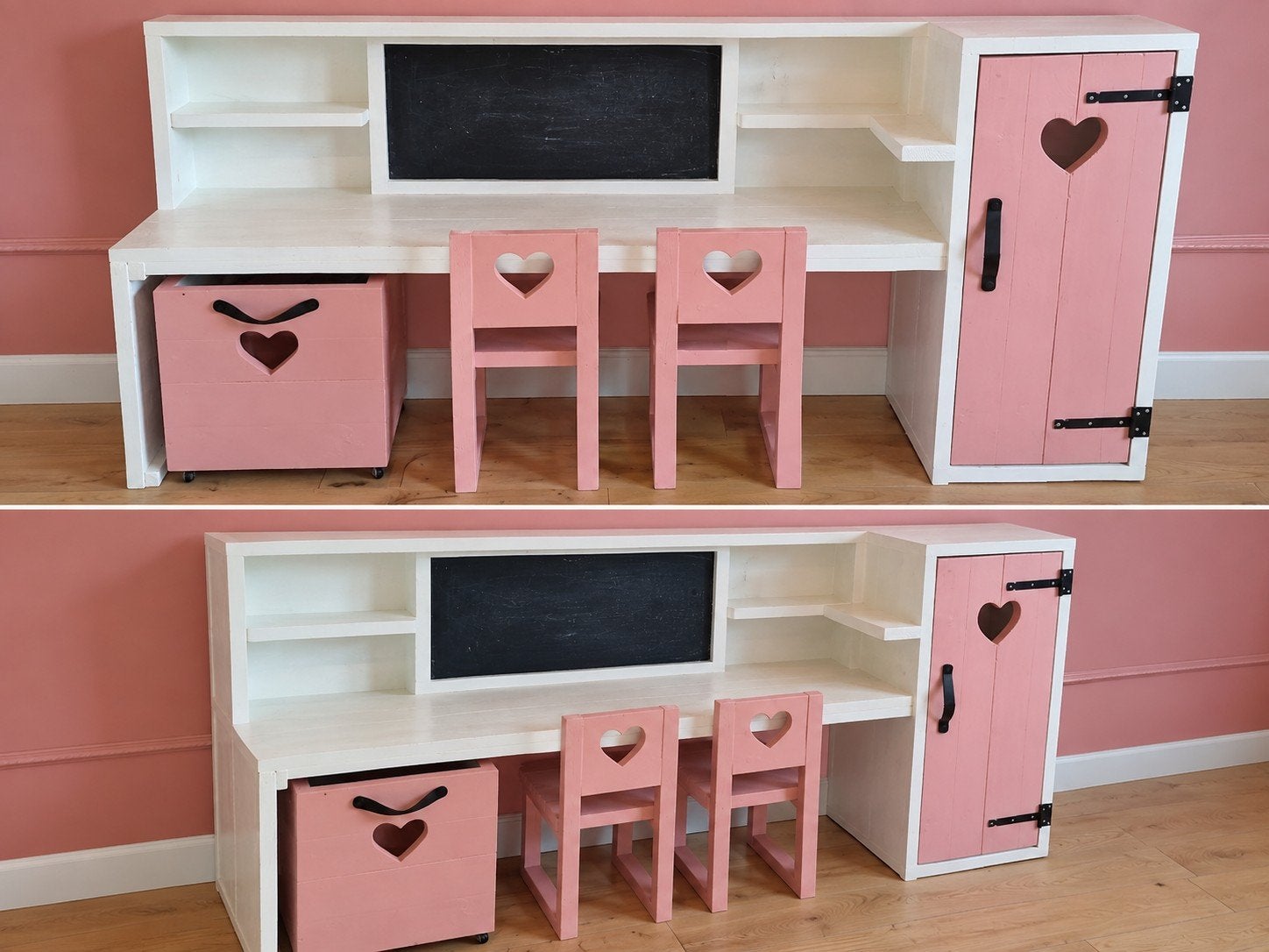 Prachtig handgemaakt kinderbureau / speelhoek – €125,-, Ophalen of Verzenden, Zo goed als nieuw, Tafel(s) en Stoel(en)