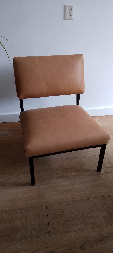 Gijs van der Sluis leren stoeltje Easy Chair, Ophalen, Minder dan 75 cm, Zo goed als nieuw, Design, vintage