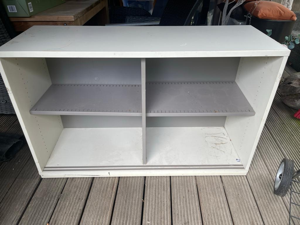 2 Opbergkasten met stalen leggers - Ideaal voor garage, Ophalen of Verzenden, Gebruikt
