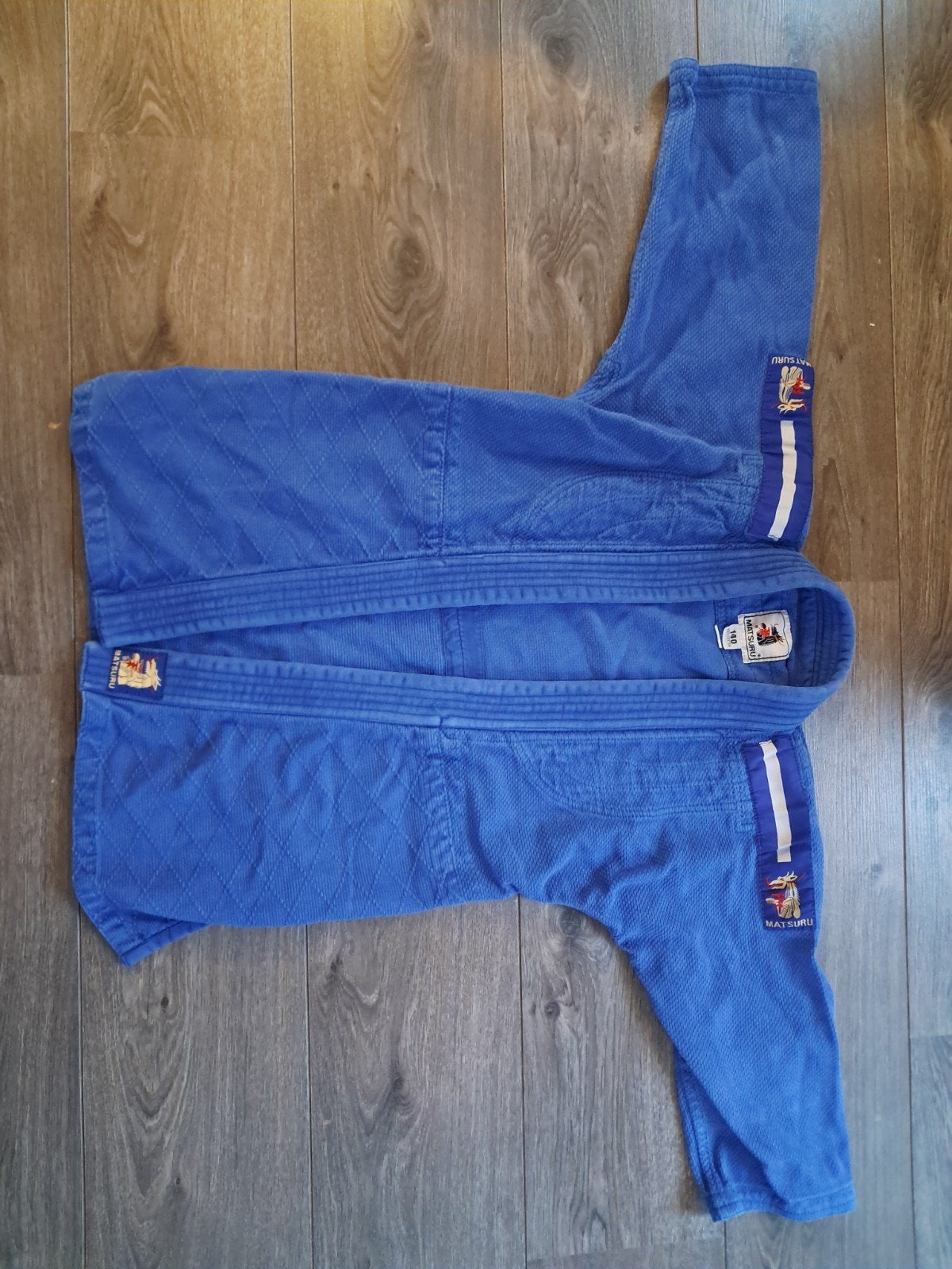 Blauw Judopak Matsuru - maat 140, Sport en Fitness, Ophalen, Gebruikt, Judo, Vechtsportpak