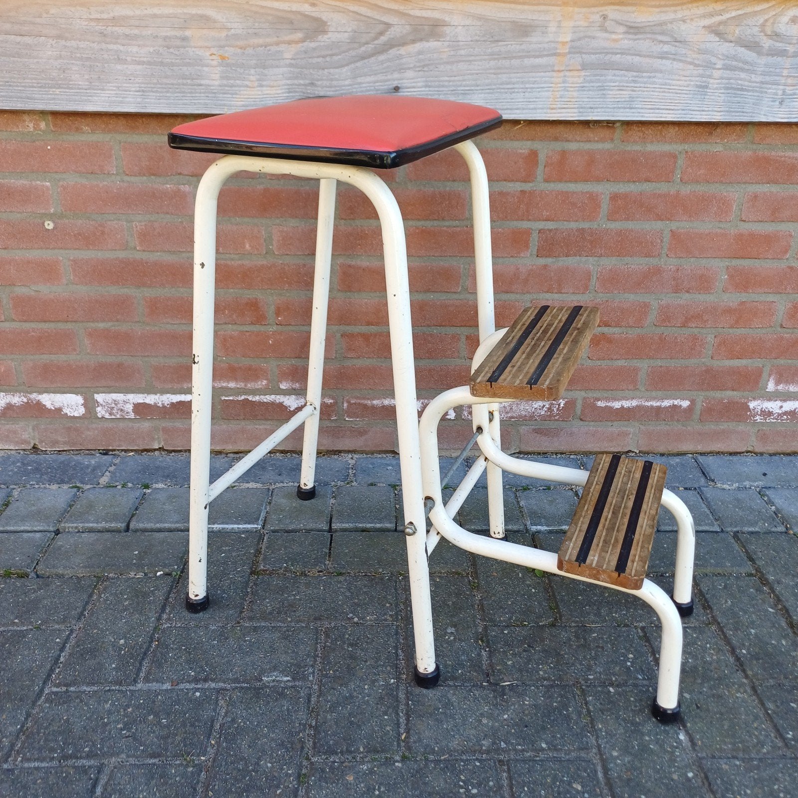vintage keuken trapje krukje jaren 60, Ophalen, Gebruikt, Overige materialen