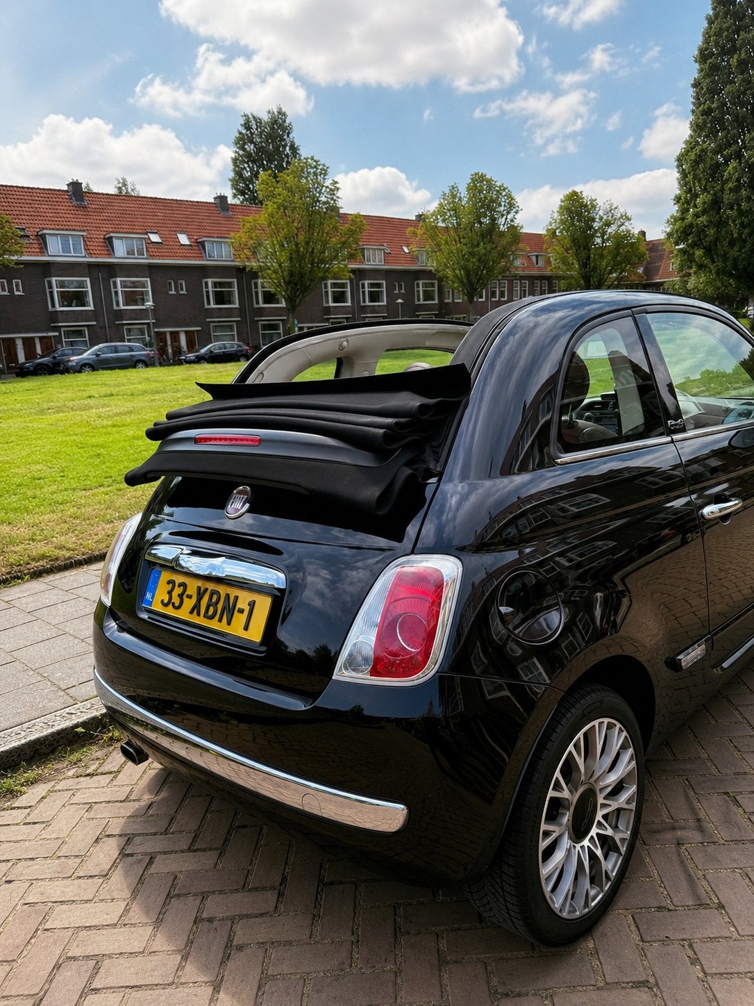 Fiat 500 Cabrio Automaat | Nieuw cabriodak + automaat | leer, Auto's, 4 cilinders, Zwart, Overige kleuren, Particulier