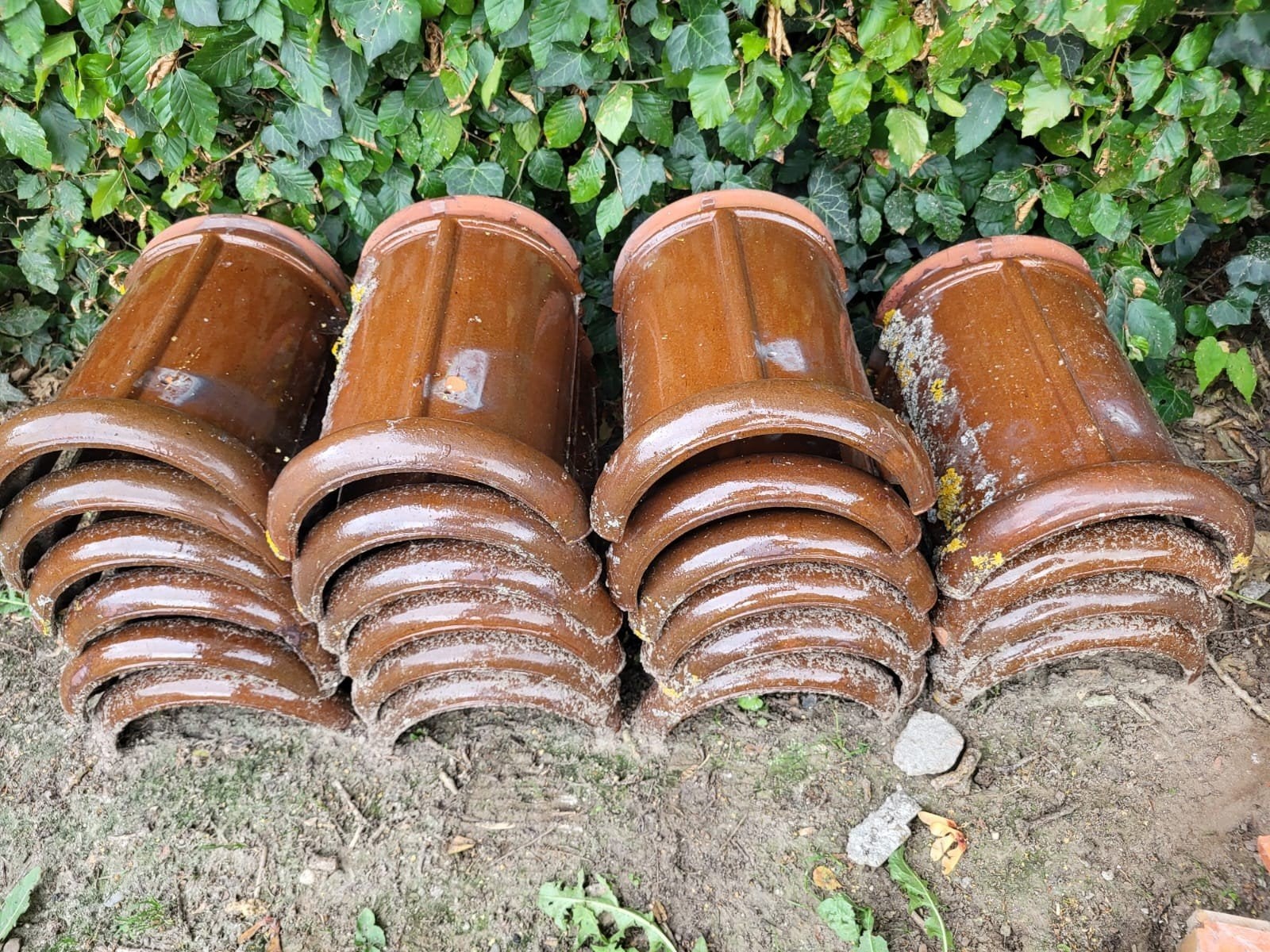 Gebruikte nokpannen voor kleine romaanse dakpannen, Doe-het-zelf en Verbouw, Dakpannen en Dakbedekking, Ophalen